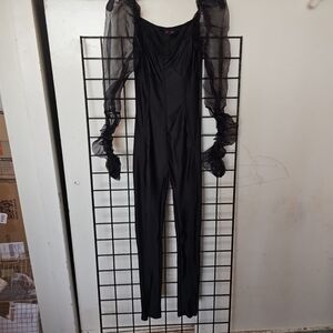 INC International Concepts Black Velvet Jumpsuit